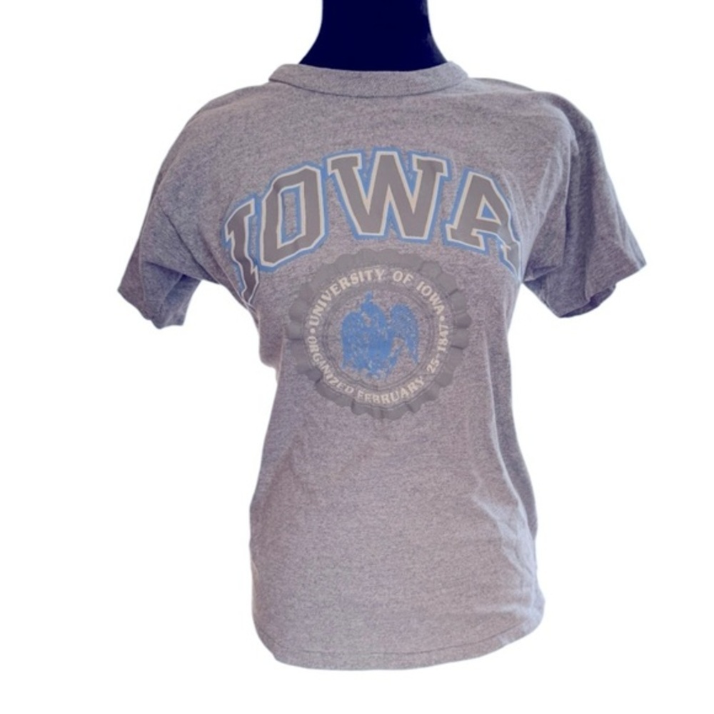 Y2k Iowa university women’s VTG Champion t shirt fitted size Medium made in USA